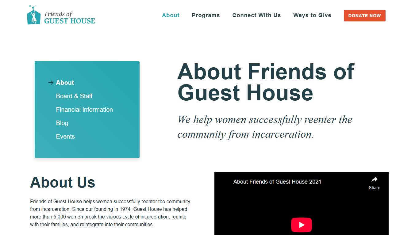 About Friends of Guest House - A women's reentry program in Northern VA