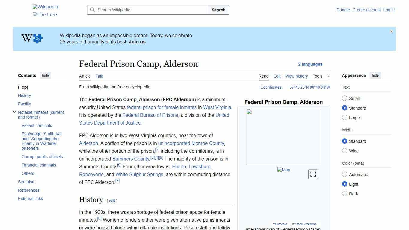 Federal Prison Camp, Alderson - Wikipedia